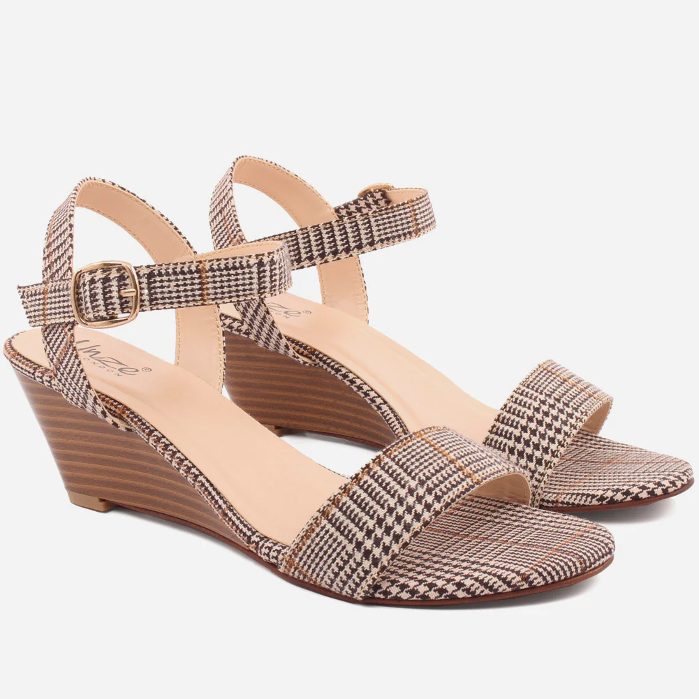 WOMEN "NANA" MATT BUCKLE WEDGE SANDALS - Image 2