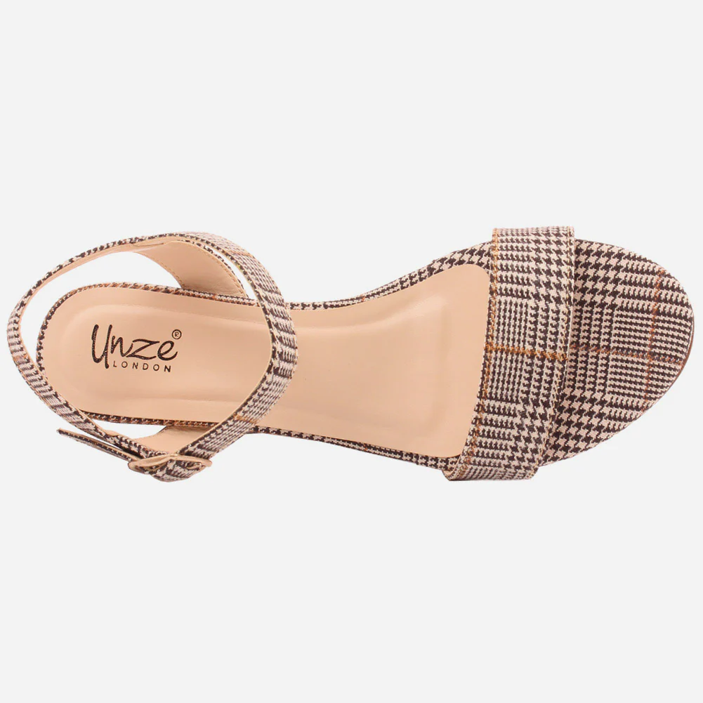 WOMEN "NANA" MATT BUCKLE WEDGE SANDALS - Image 4