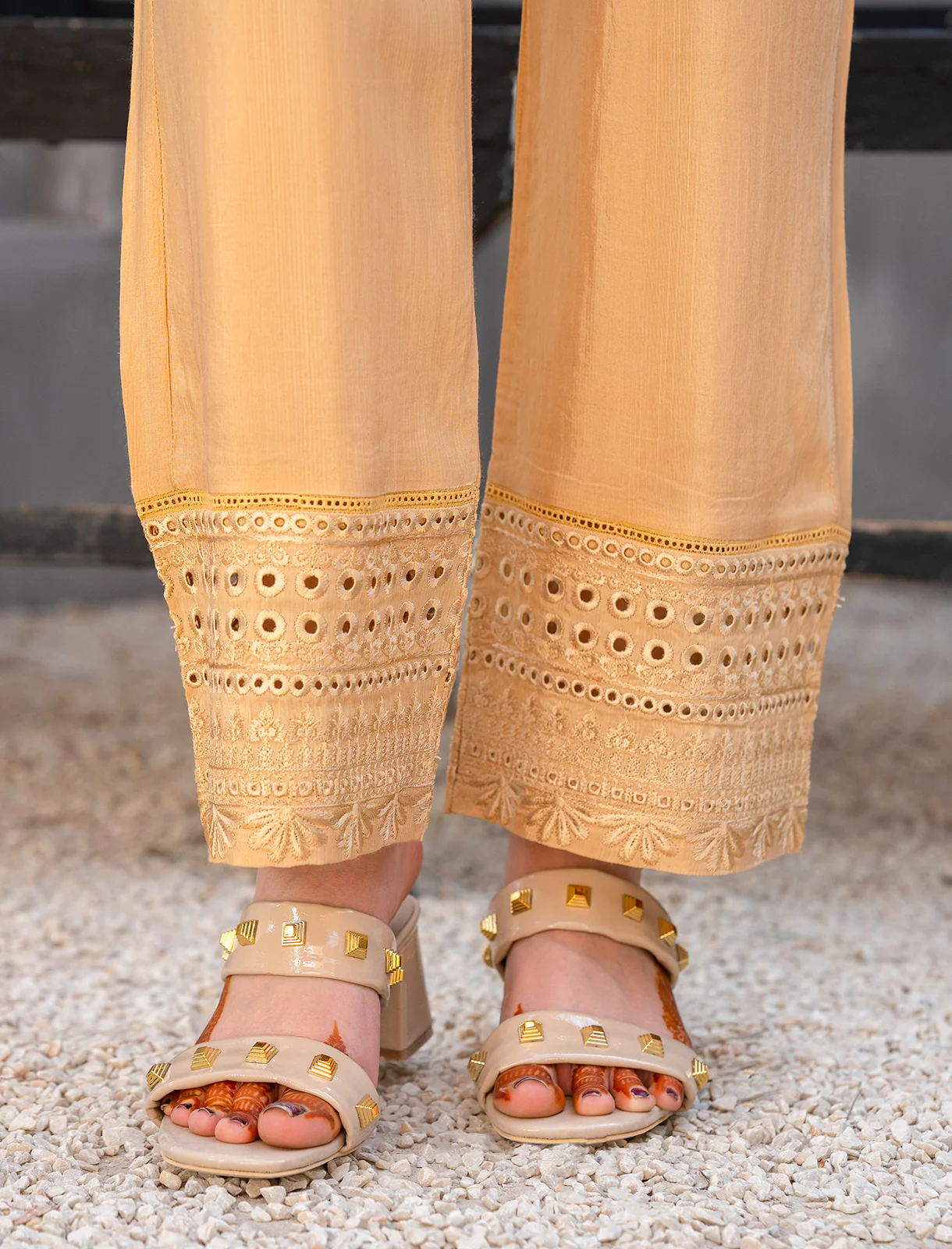 "NECLA" Embroidered Raw Silk Trouser - Image 3