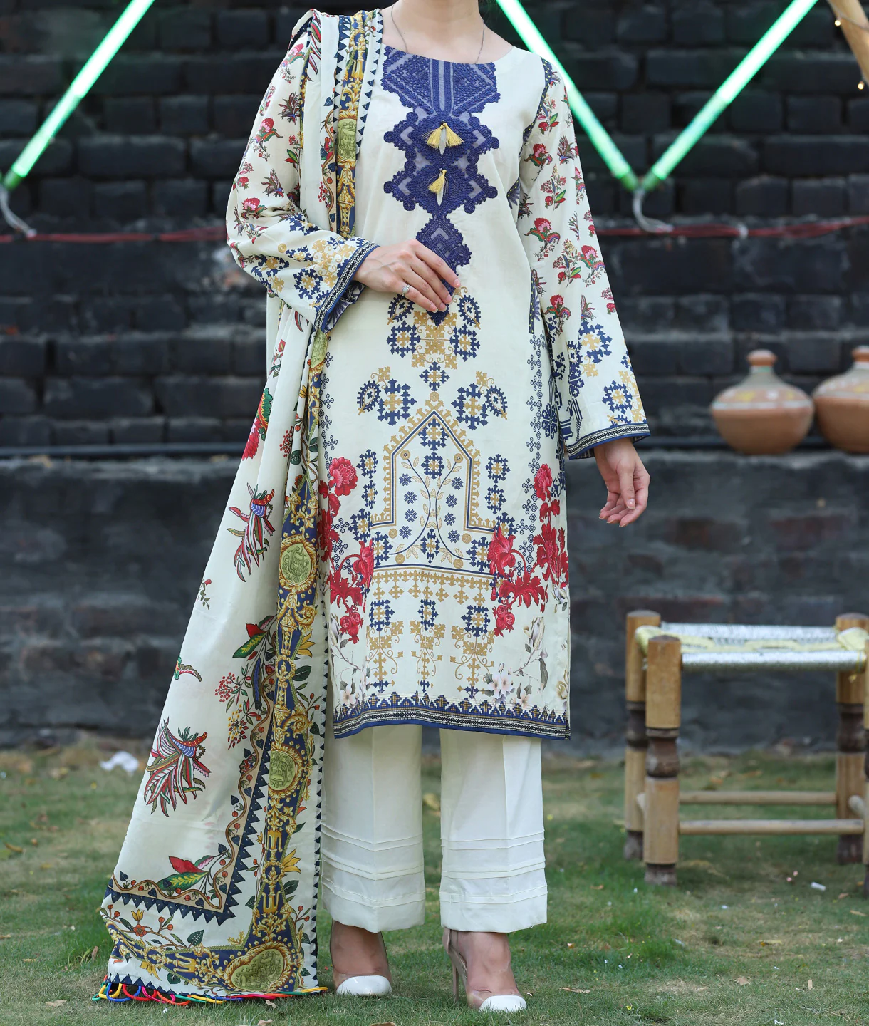 Women "NEDA" Lawn Embroidered Unstitched Summer Suit