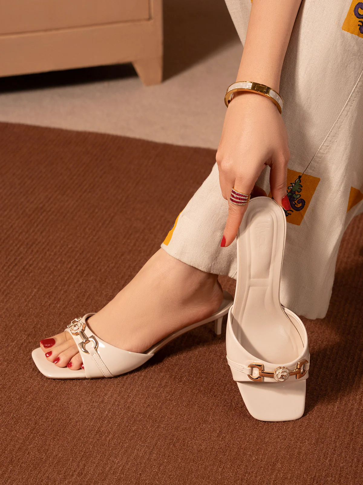 Women "NOWEY" Slip On Low Heel Sandals