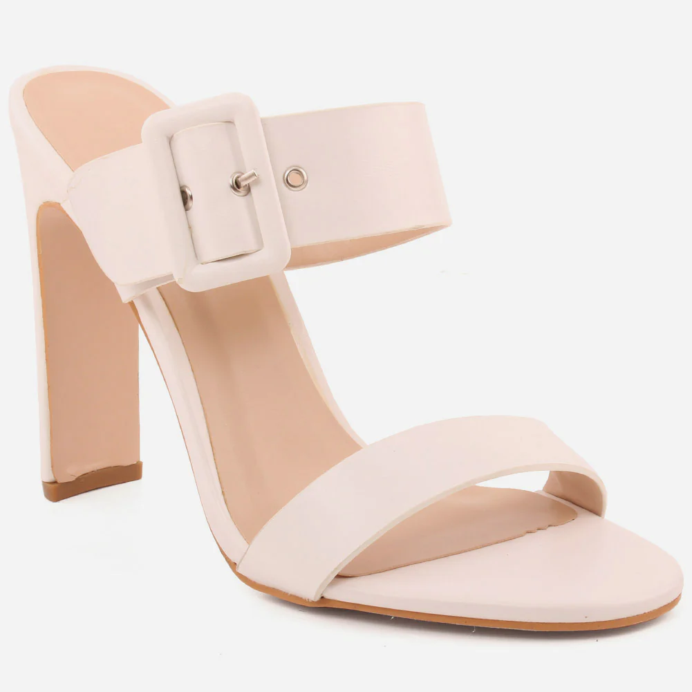 Women "Odette"elgent block heel slip on sandal