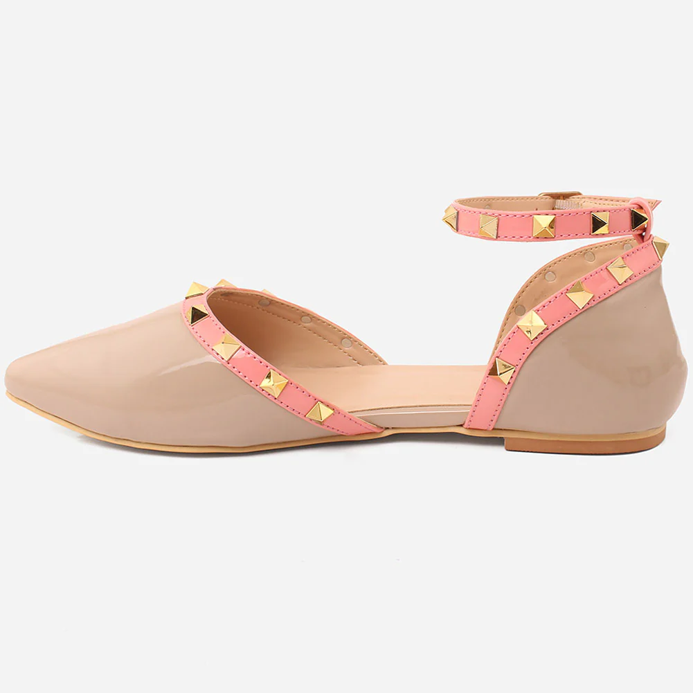 Women "REVONA" Low Ankle Strap Flats Shoes - Image 3