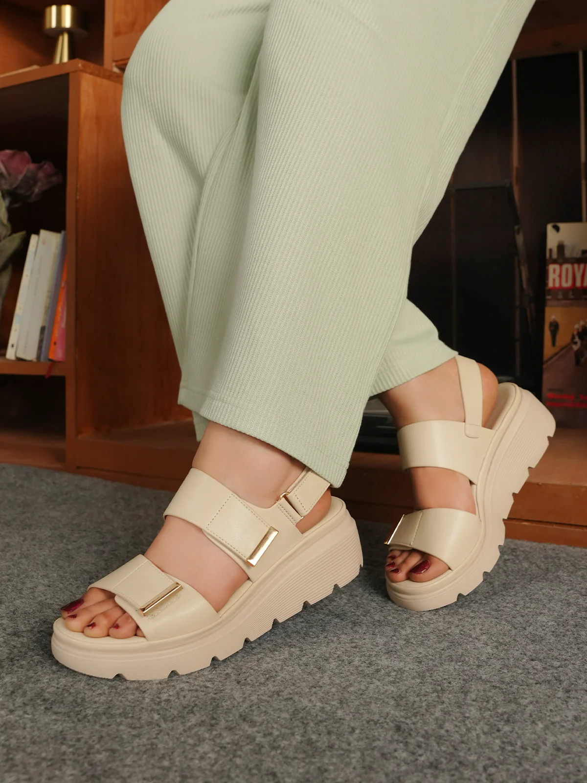Women "RILEY" Comfort Velcro Strap Sandals