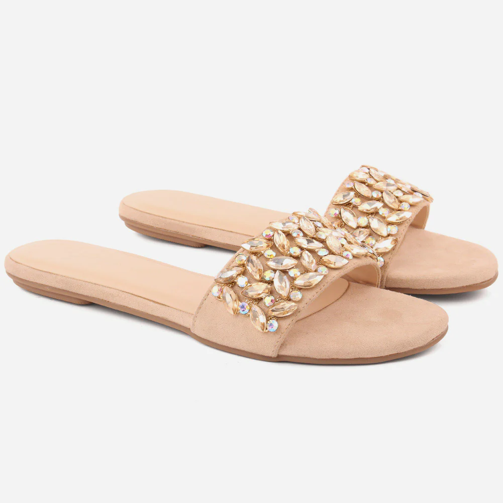 Women "ROSALIND" Crystal Jewel Slip On Slippers - Image 2