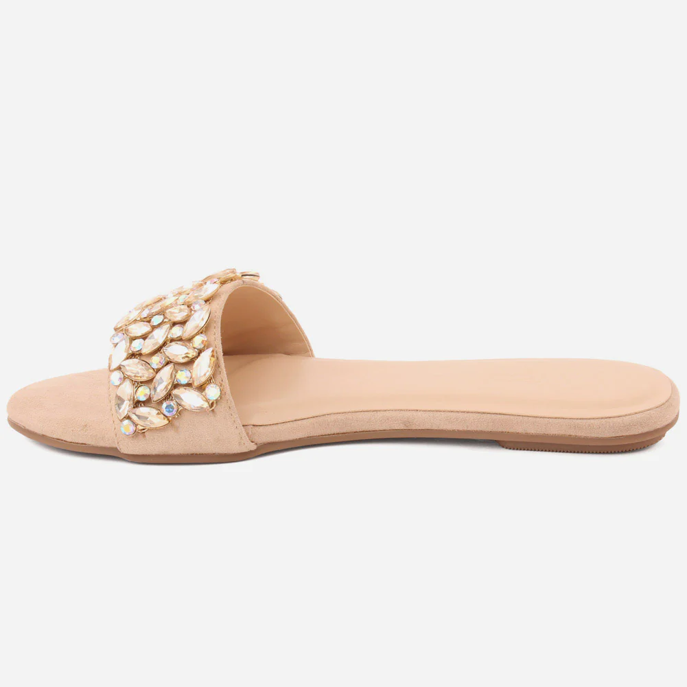 Women "ROSALIND" Crystal Jewel Slip On Slippers - Image 3