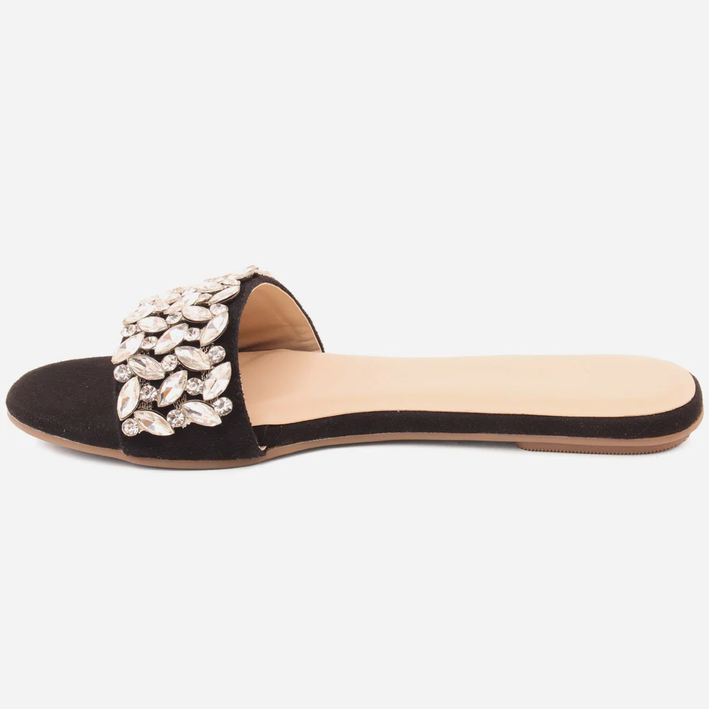 Women "ROSALIND" Crystal Jewel Slip On Slippers - Image 3