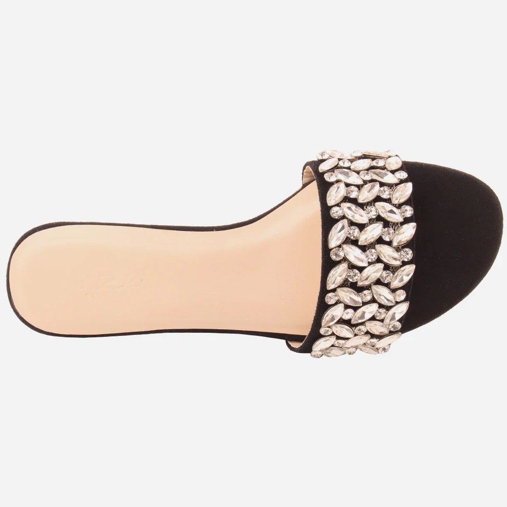 Women "ROSALIND" Crystal Jewel Slip On Slippers - Image 4