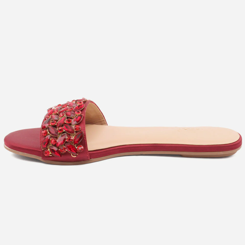 WOMEN "ROSALIND" CRYSTAL JEWEL SLIP ON SLIPPERS - Image 3