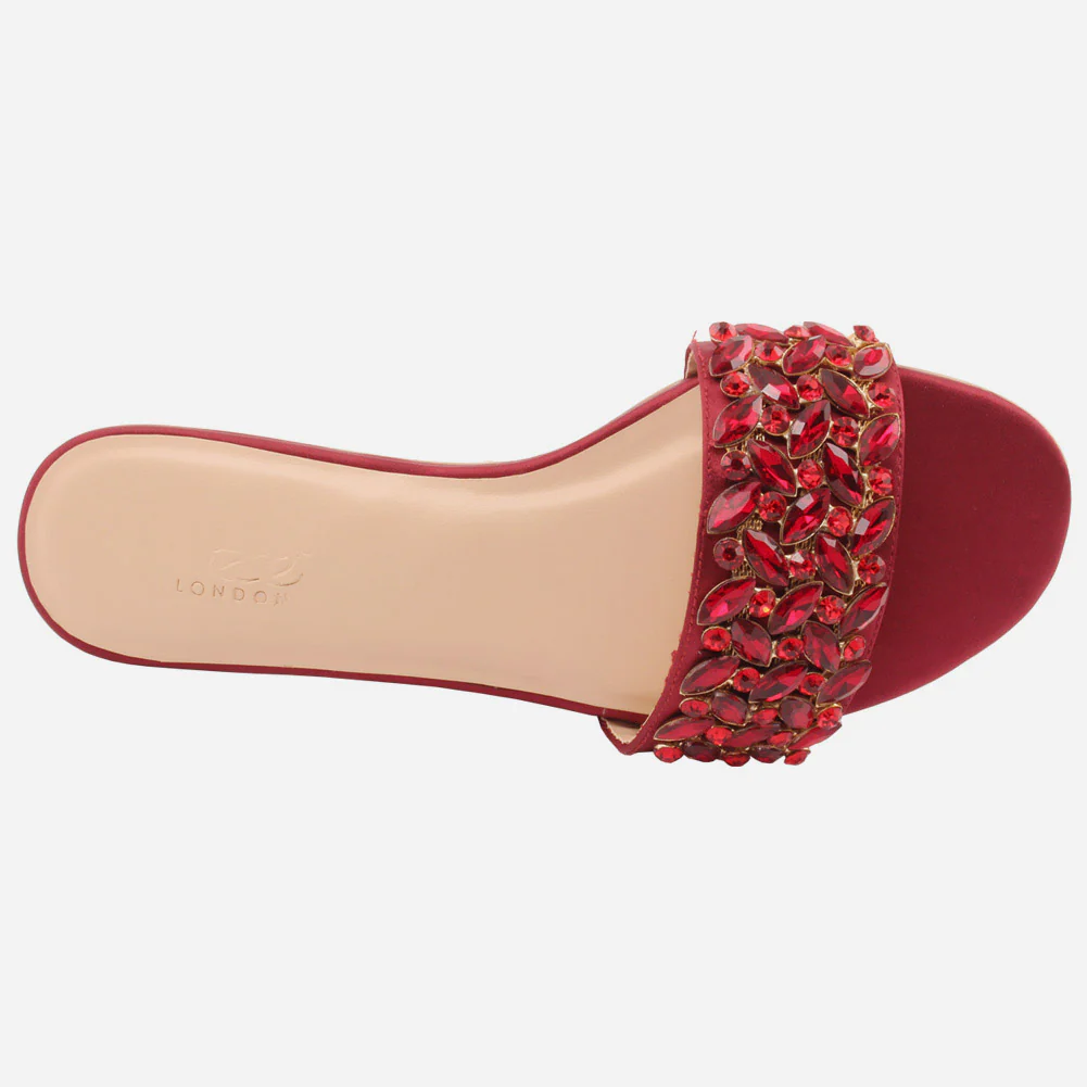 WOMEN "ROSALIND" CRYSTAL JEWEL SLIP ON SLIPPERS - Image 4