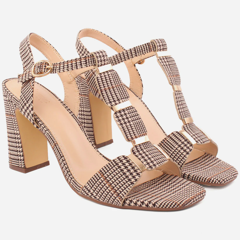 Women "ROSE" Block T-Strap Buckle Closure Slip On Block Heel Sandals - Image 2