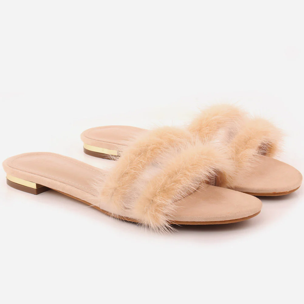 Women "Roxana" Stylish Suede Slip On Slippers - Image 2