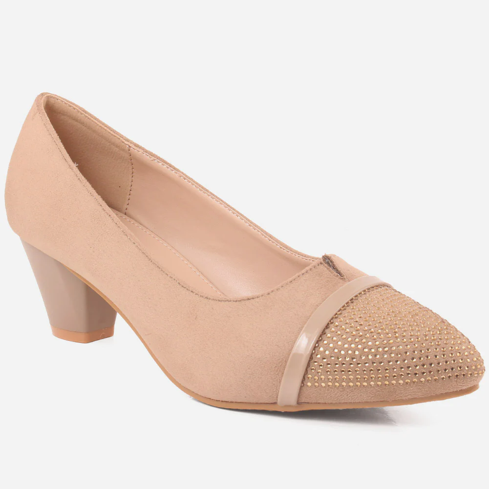 Women "RUTANYA" Block Heel Court Shoes