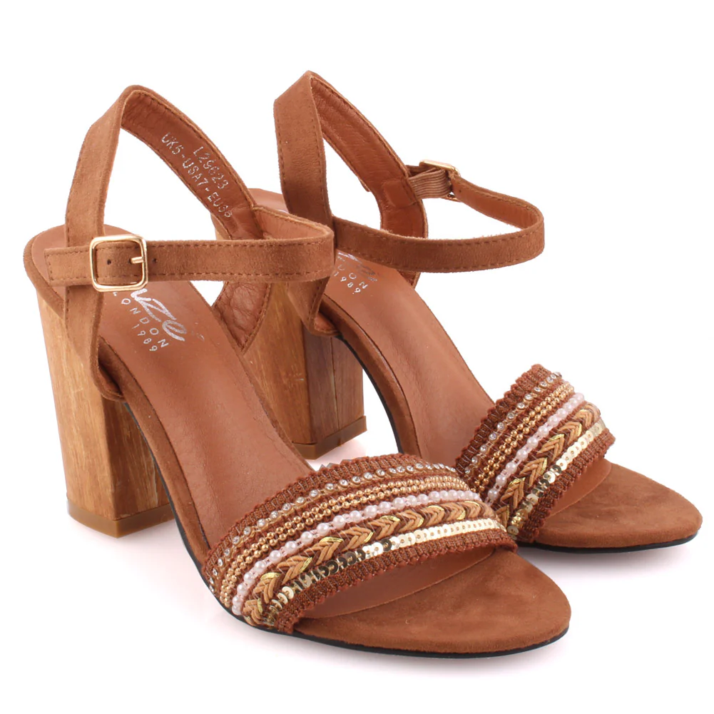 Women’s ‘Marymid’ Laced Block Heel Sandals - Image 2