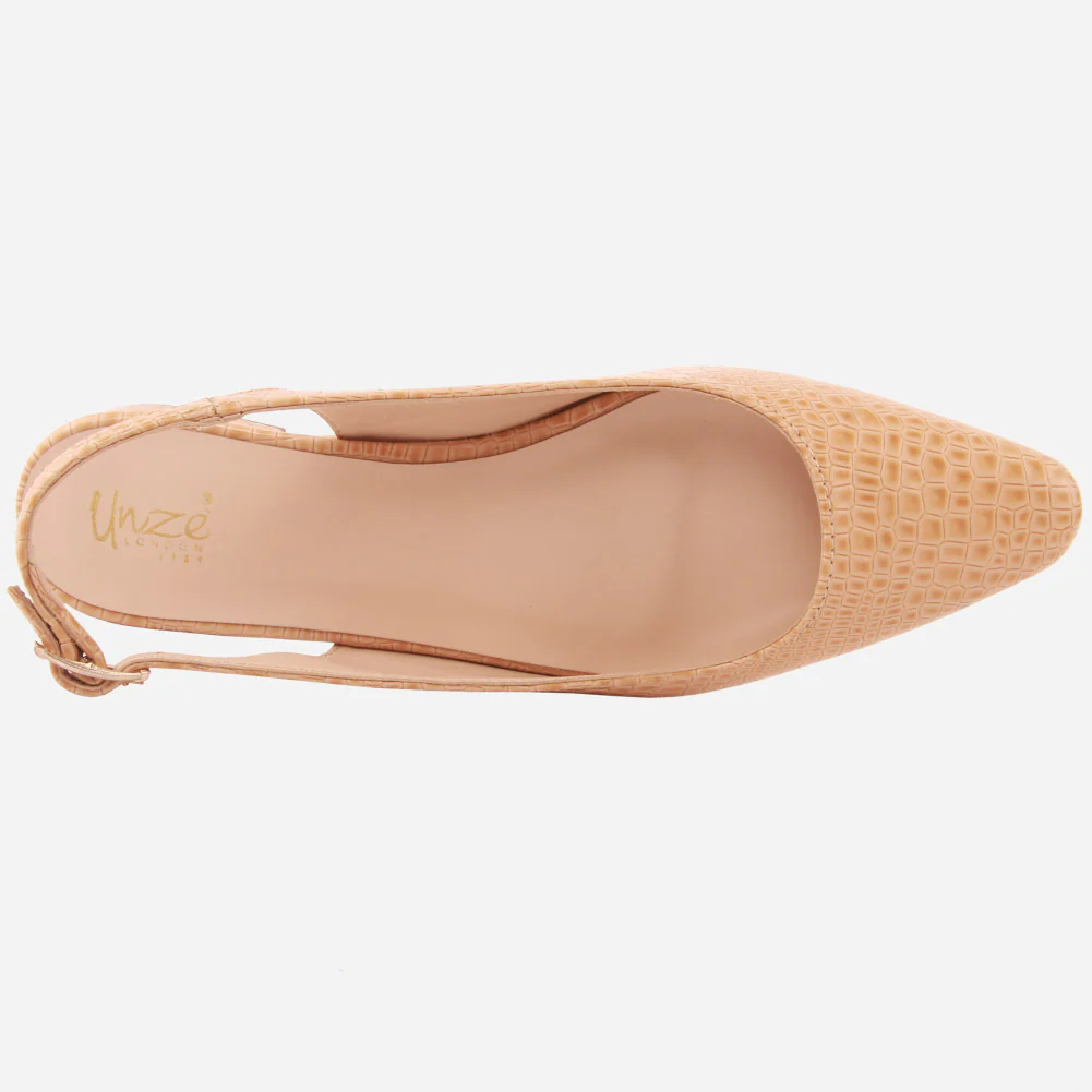 Women "SAMANTHA" Pointed Toe Low Block Heel Sandals - Image 4