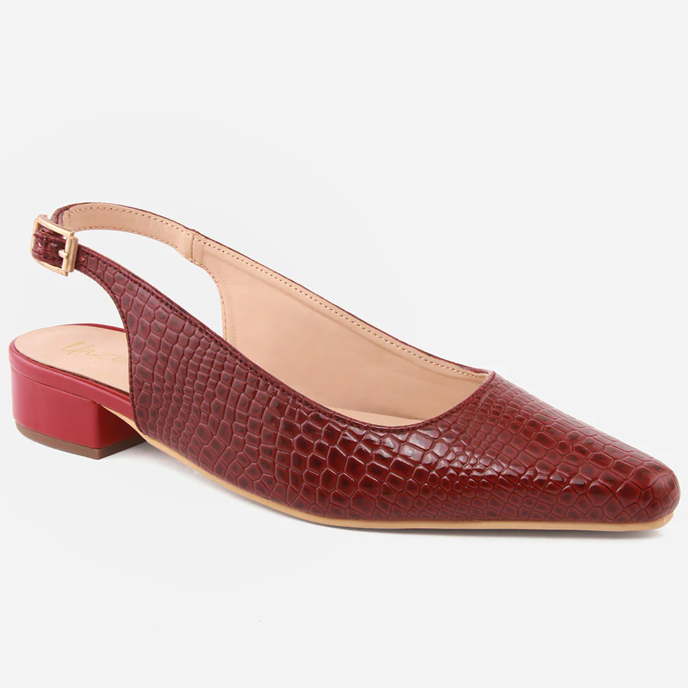 Women "SAMANTHA" Pointed Toe Low Block Heel Sandals