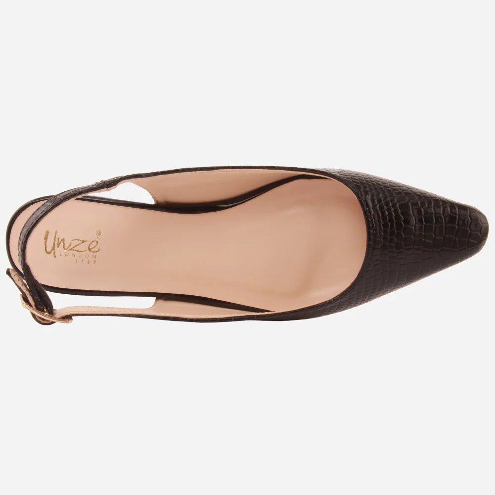 Women "SAMANTHA" Pointed Toe Low Block Heel Sandals - Image 4