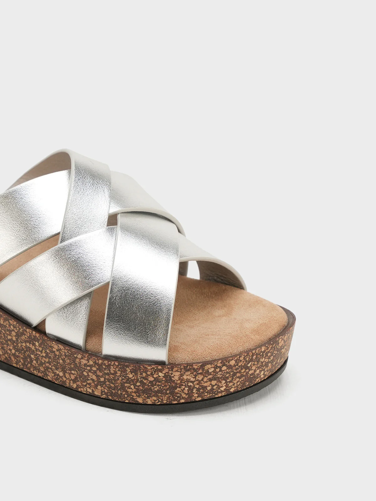 Women "SANTIA" Cross Strap Wedge Slippers - Image 4