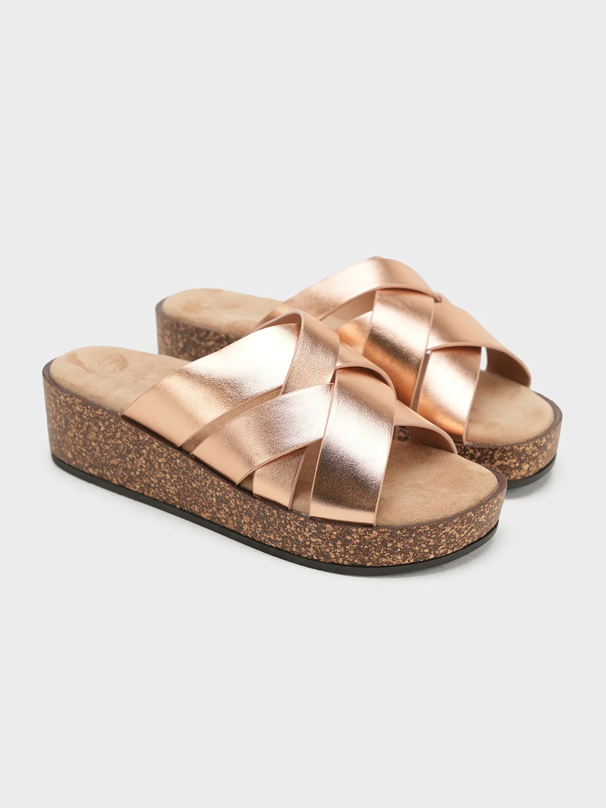 Women "SANTIA" Cross Strap Wedge Slippers - Image 2