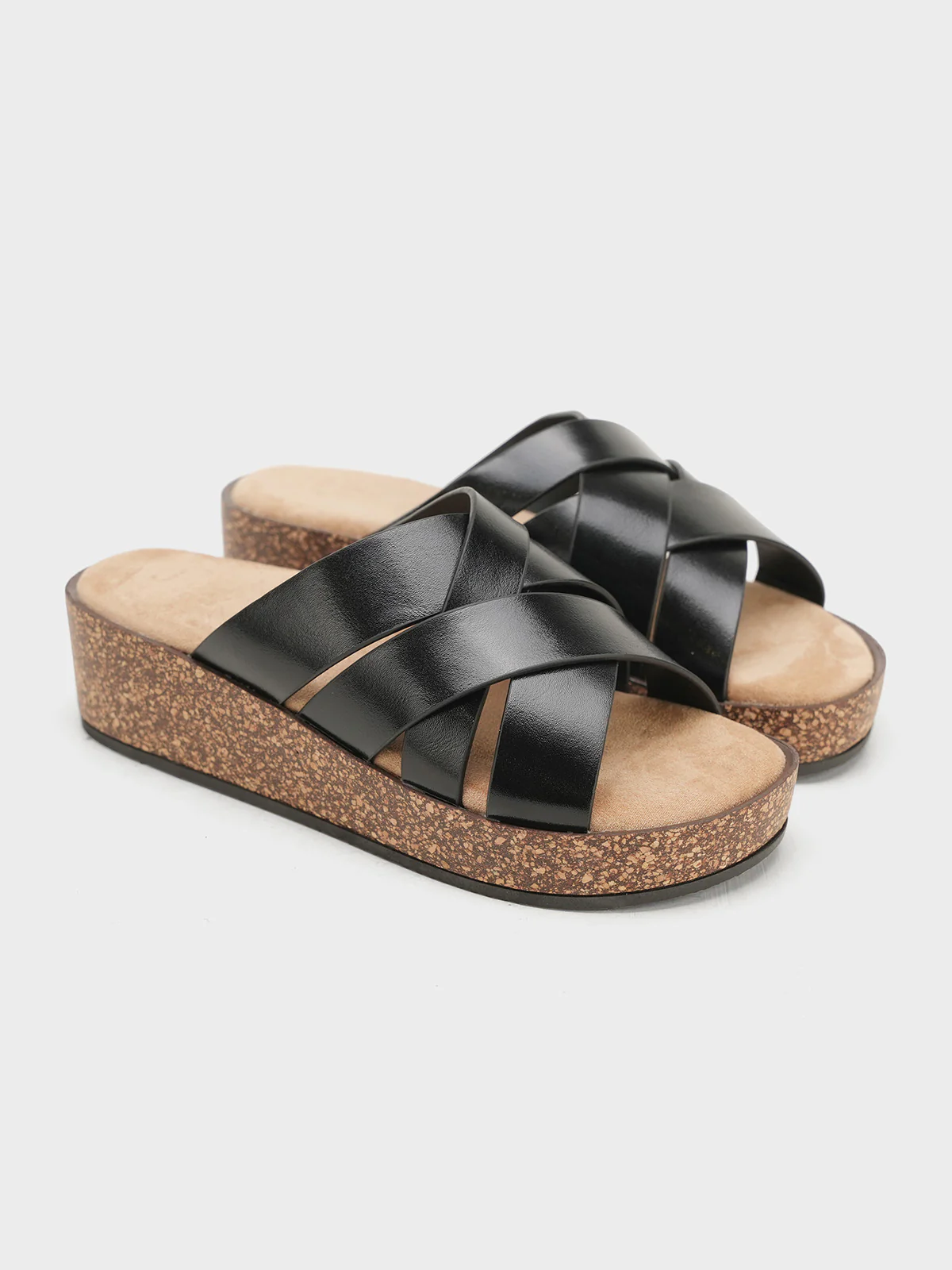 Women "SANTIA" Cross Strap Wedge Slippers - Image 4