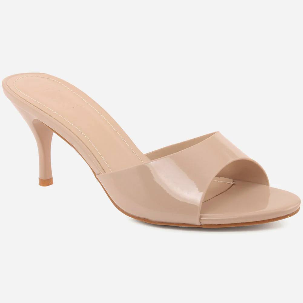 Women "Saoirse"patent glossy slip on sandals