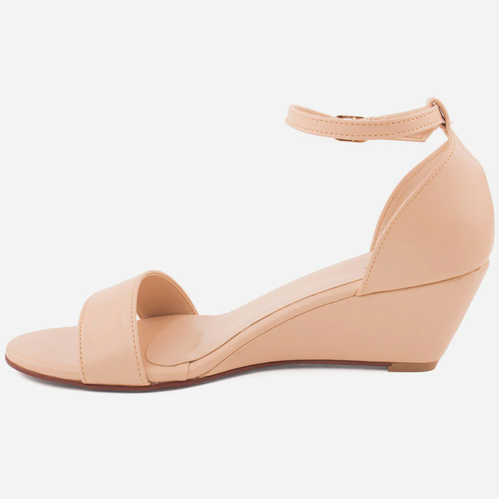 Women "Simone" evening Matt shiny wedge heel sandal - Image 3