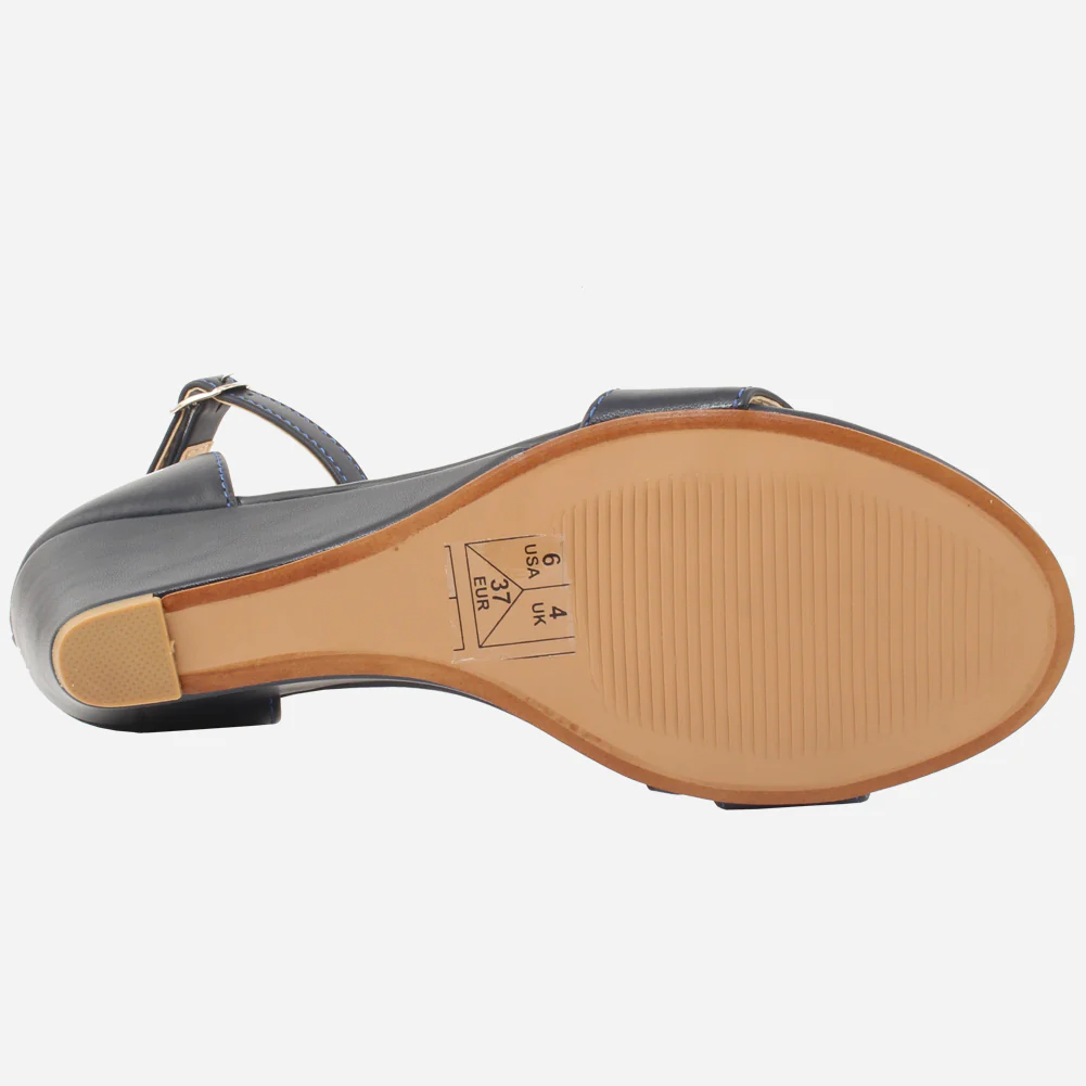 Women "Simone" evening Matt shiny wedge heel sandal - Image 5