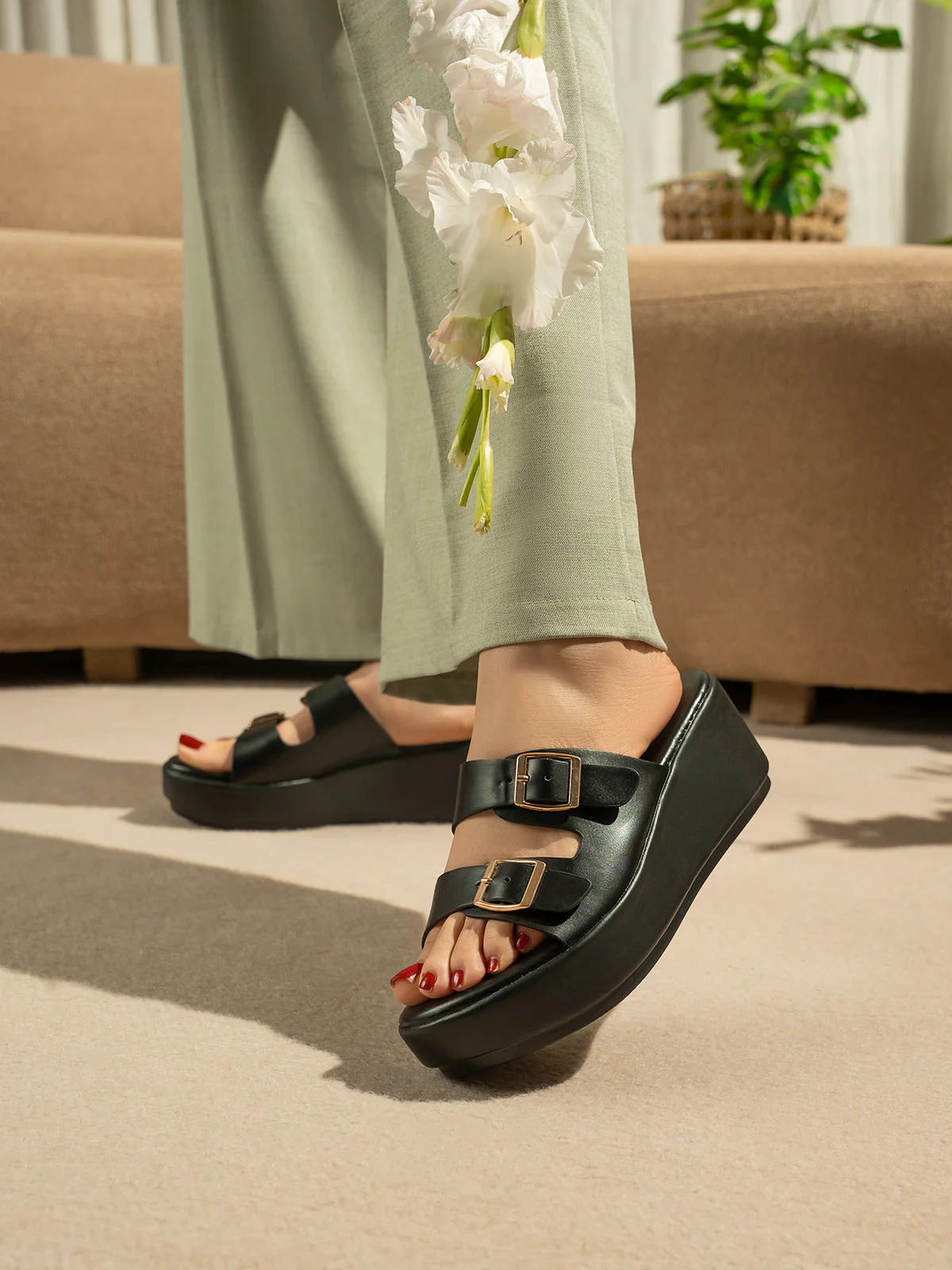 Women "SPCER" Wedge Comfort Slippers