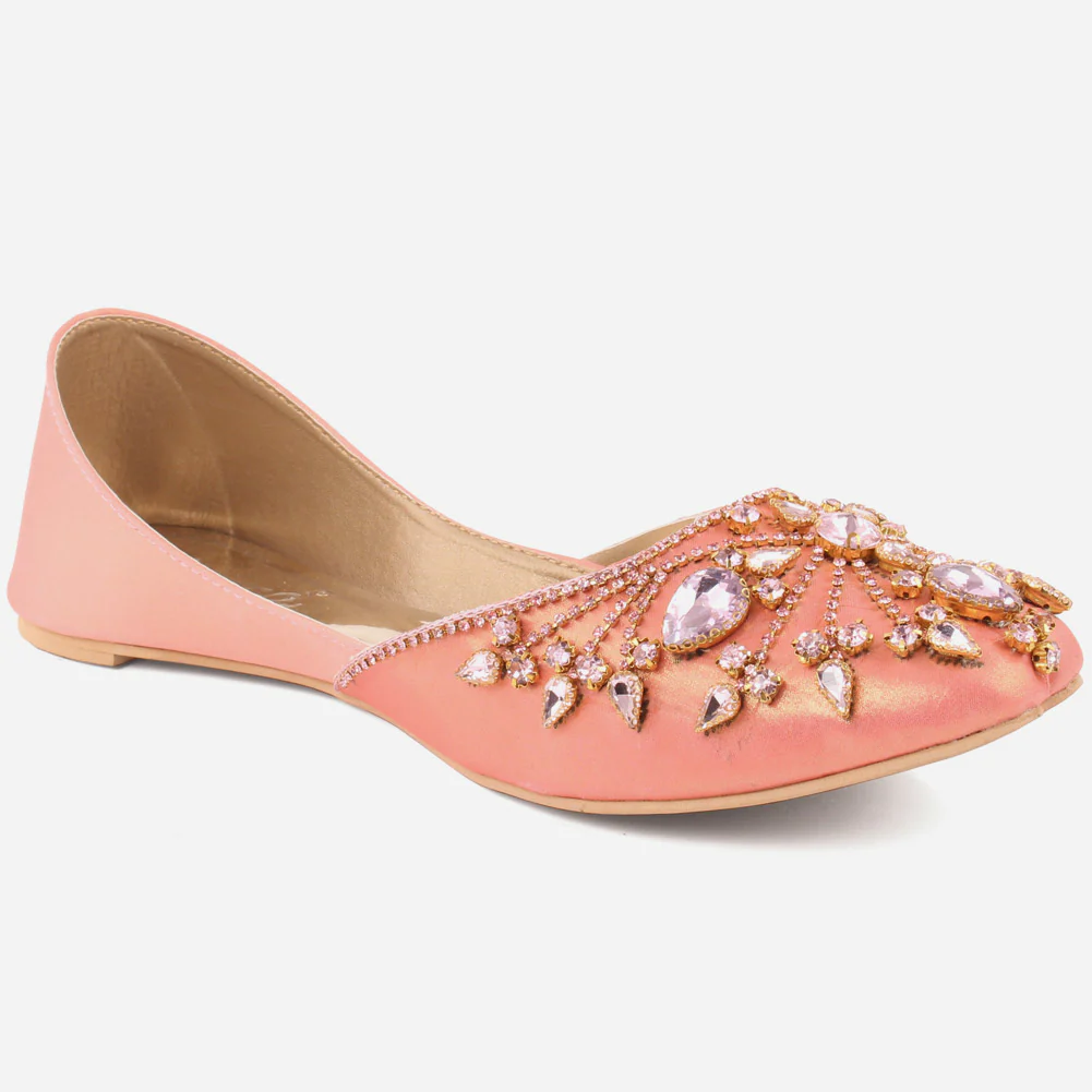 Women "TEENA" Gemstone Embellished Indian Khussa