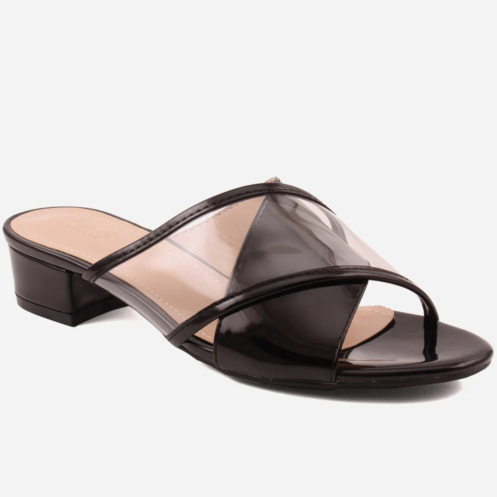 Women "THEA" Mid Block Heel Slippers