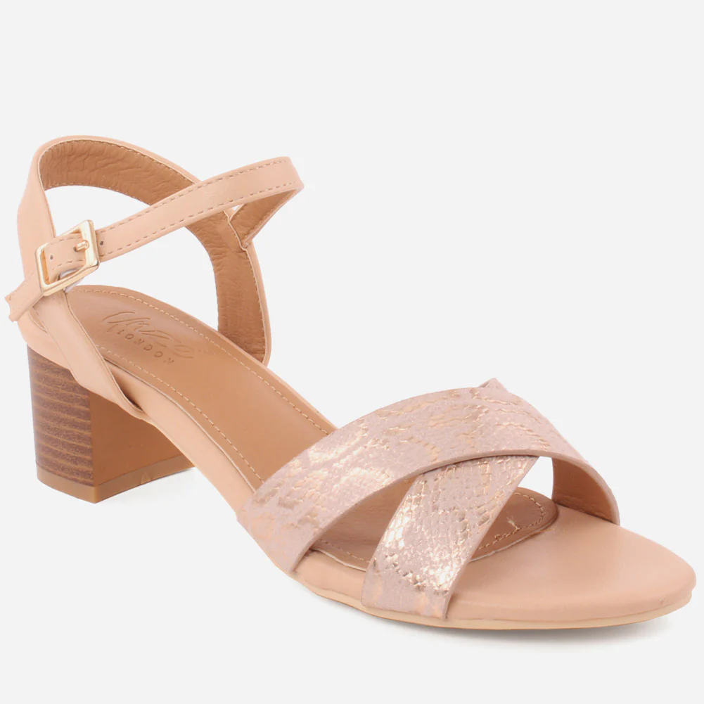 Women" THEA" Multi Color Shinny Block Heel Sandals