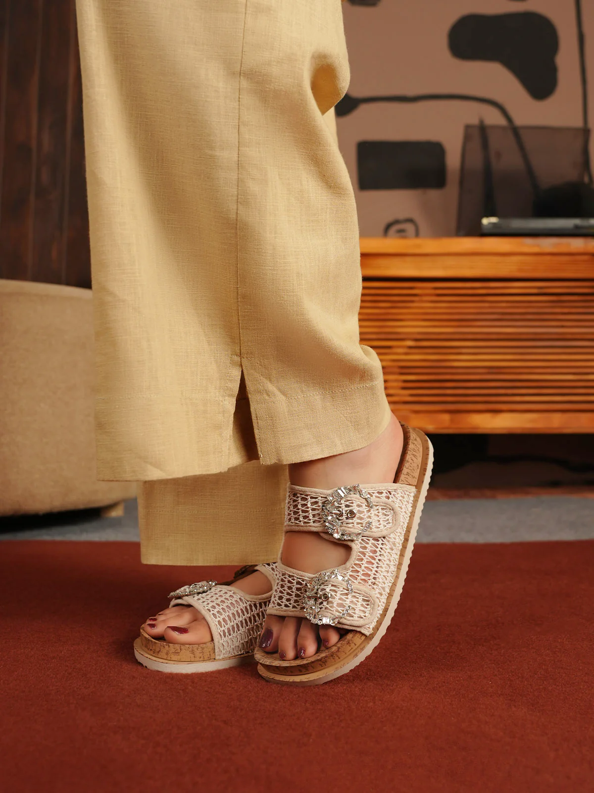 Women "TIAGO" Soft Fabric Comfort Slippers - Image 3