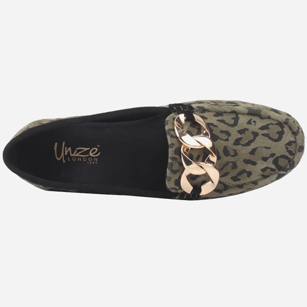 Women "TRAUSS" Leopard Slip On Moccasins - Image 4
