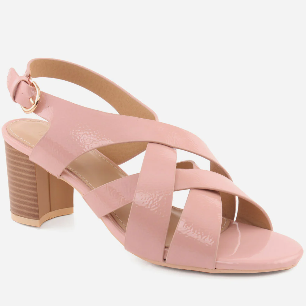 Women "VANESSA" Cross Over Strap Block Sandals