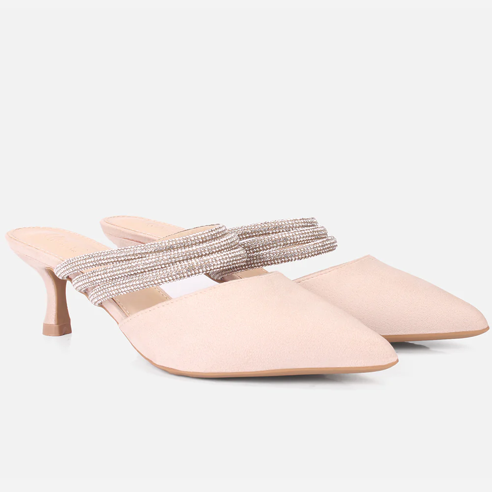 Women "VINCE" Diamante Slip On Sandals - Image 2
