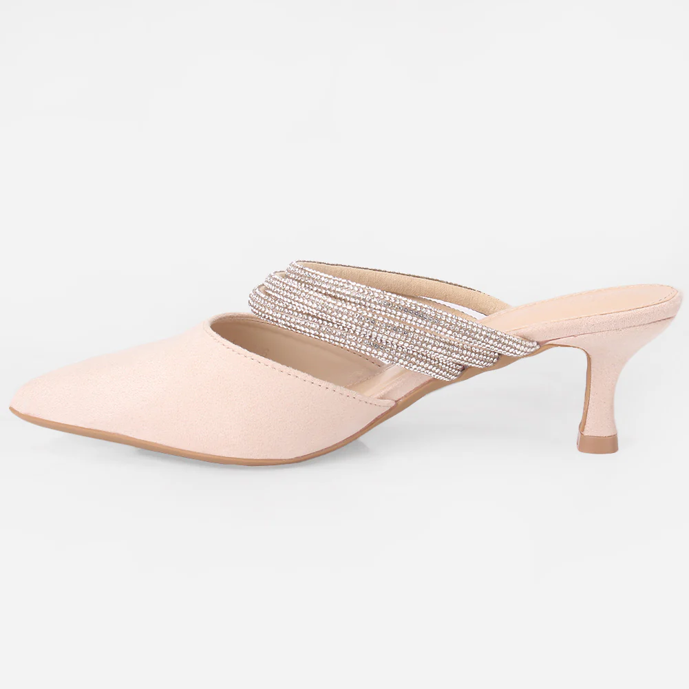 Women "VINCE" Diamante Slip On Sandals - Image 3