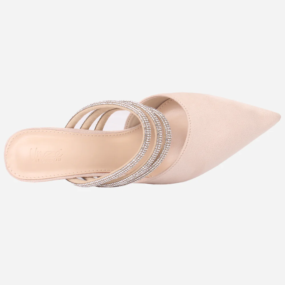 Women "VINCE" Diamante Slip On Sandals - Image 4