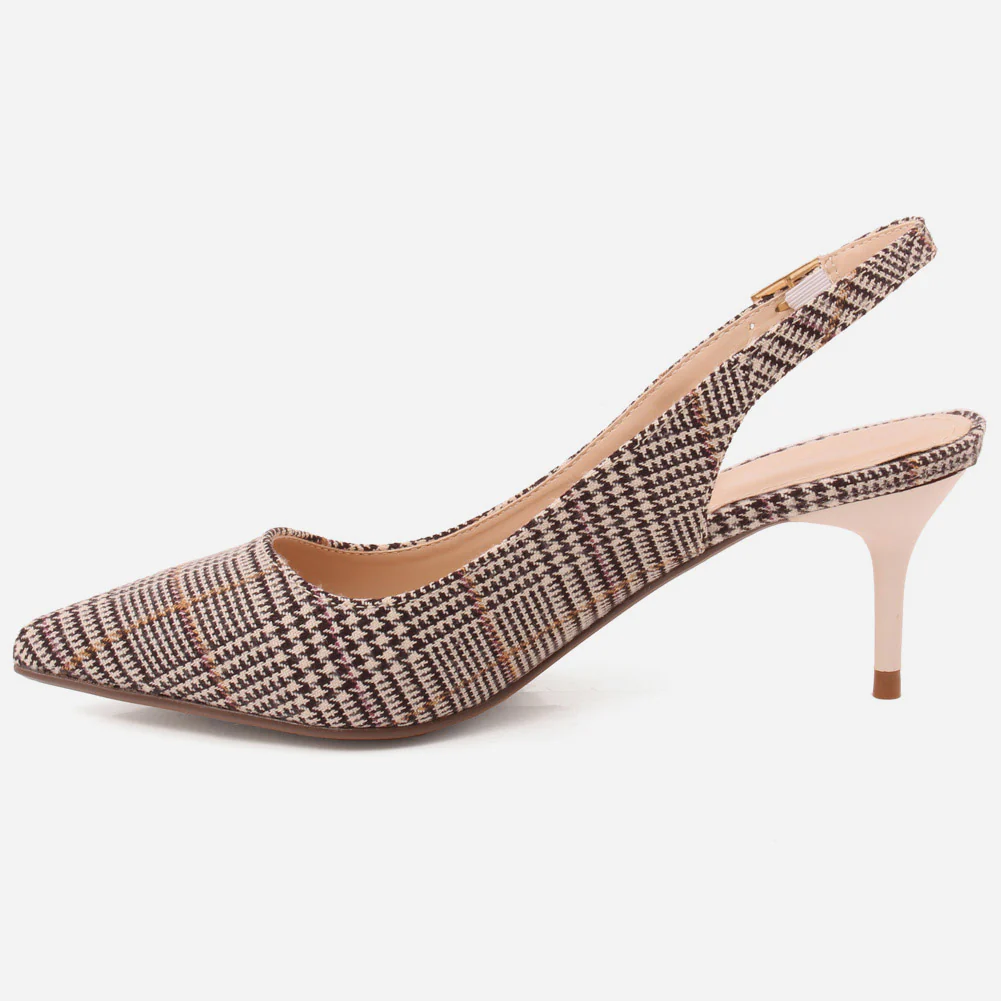 Women "VIVECA" Shaded Sling Back Closed Toe Patent Stiletto Heel Sandals - Image 3