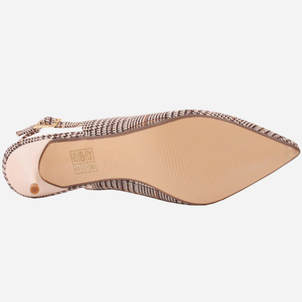 Women "VIVECA" Shaded Sling Back Closed Toe Patent Stiletto Heel Sandals - Image 5