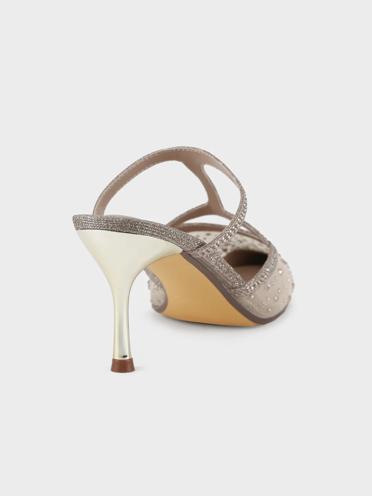 Womens "ADONIS" Net Adorned Evening Sandals - Image 4