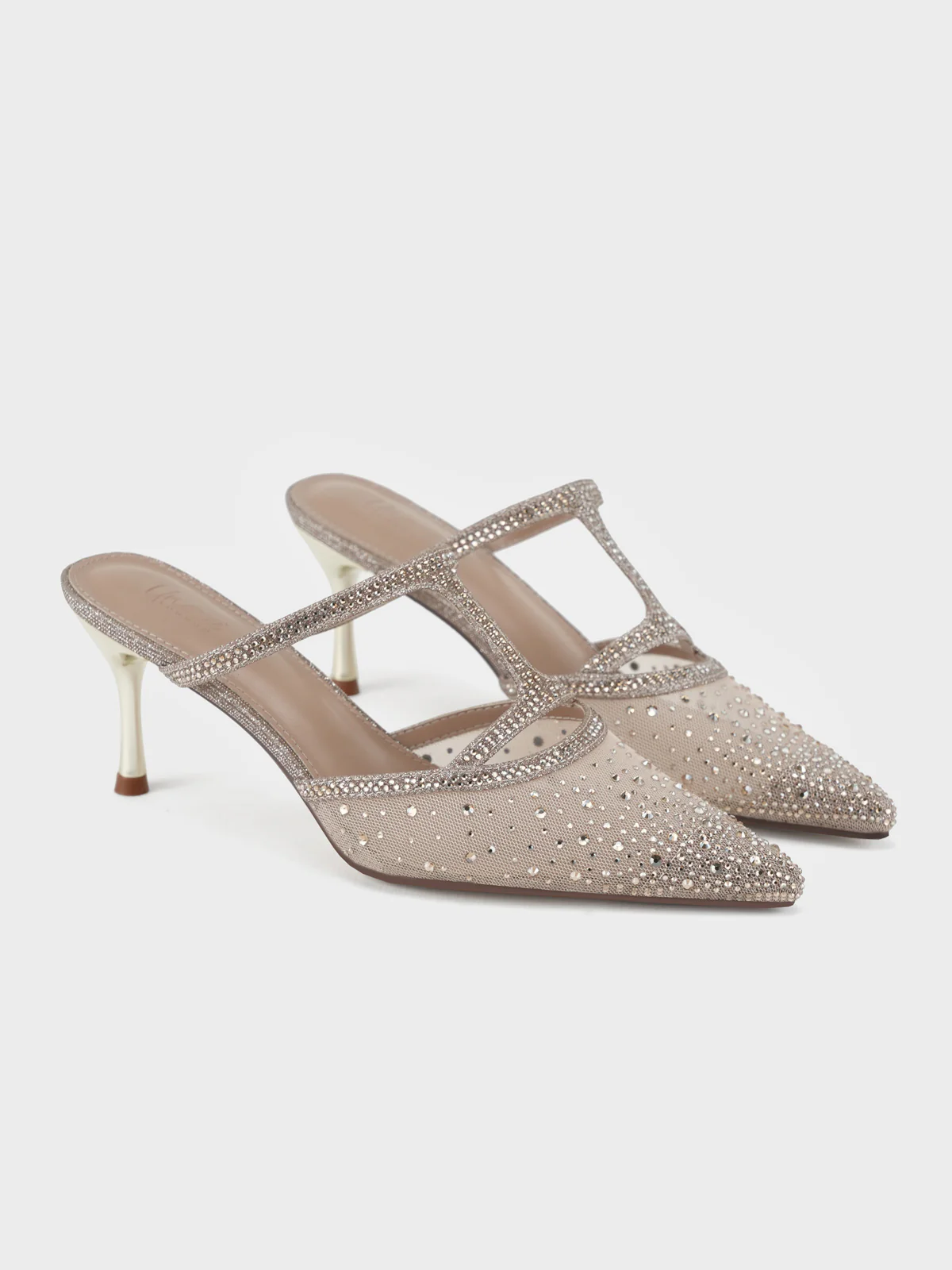 Womens "ADONIS" Net Adorned Evening Sandals - Image 5