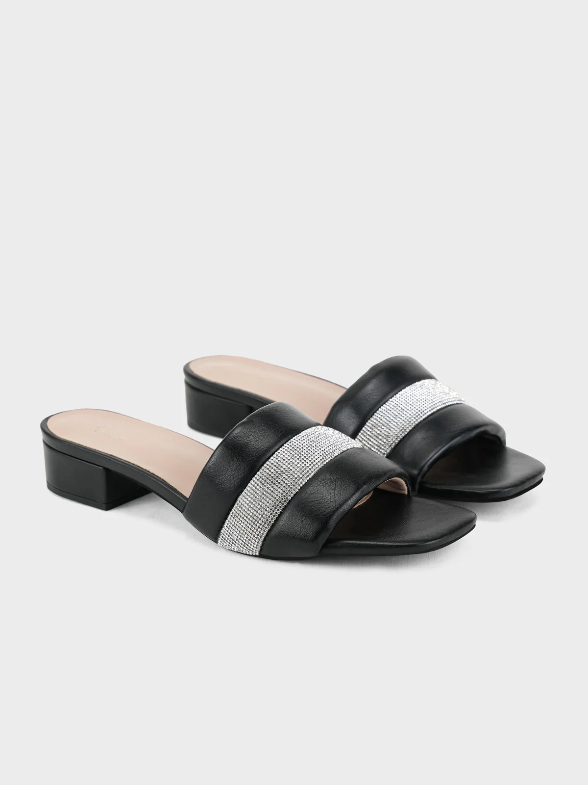 Womens "AGLET" Decorated Open Toe Slippers - Image 2