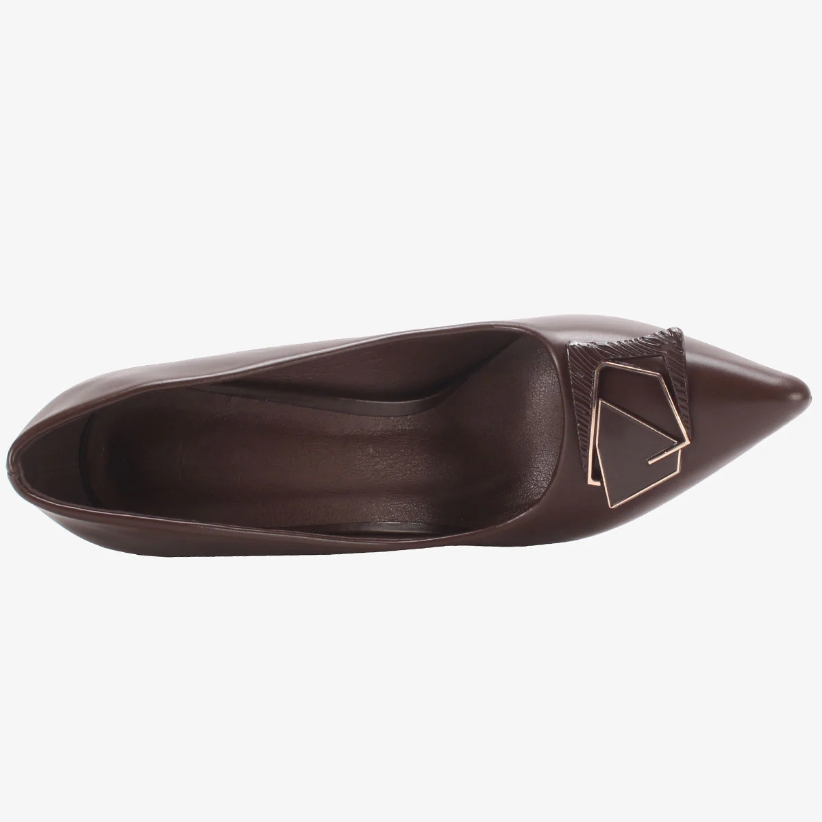 Womens "AINSLEY" Pointed Toe Block Heeled Courts - Image 4