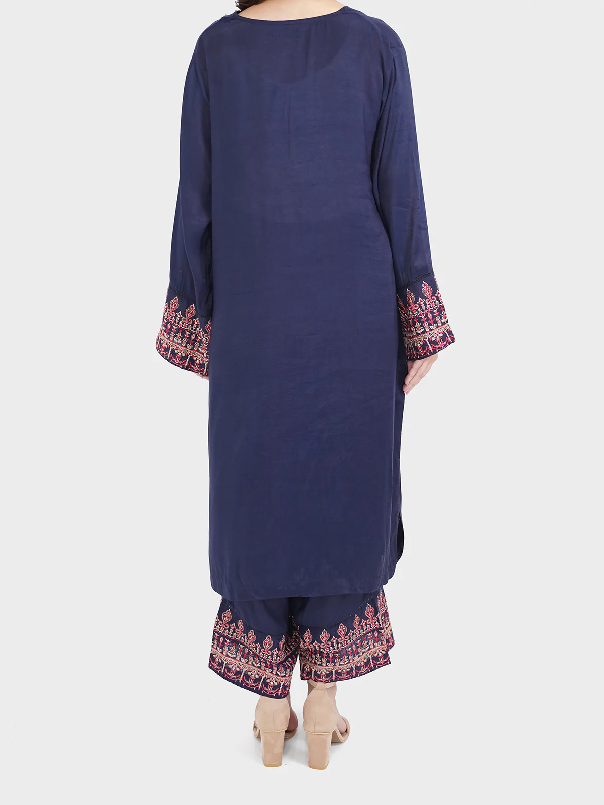 "AISLING" Cotton Net Stitched Two Piece Suit - Image 3