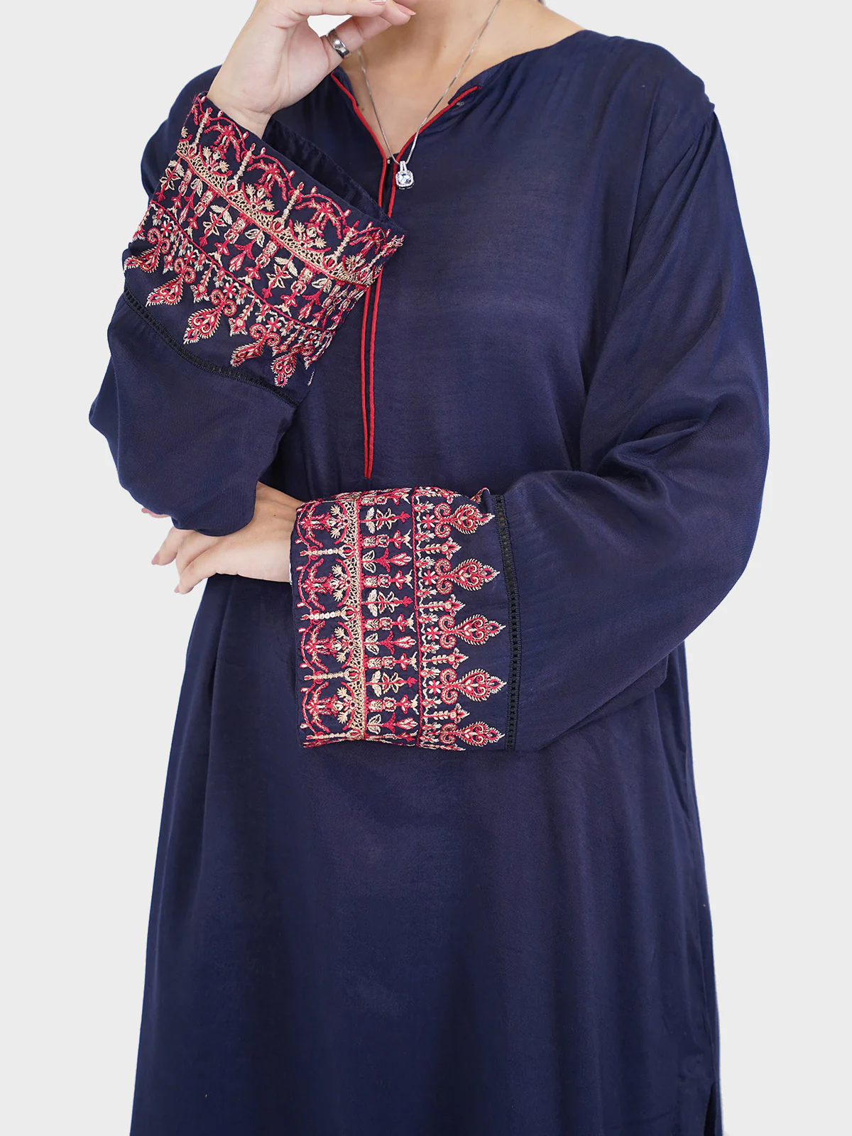 "AISLING" Cotton Net Stitched Two Piece Suit - Image 4