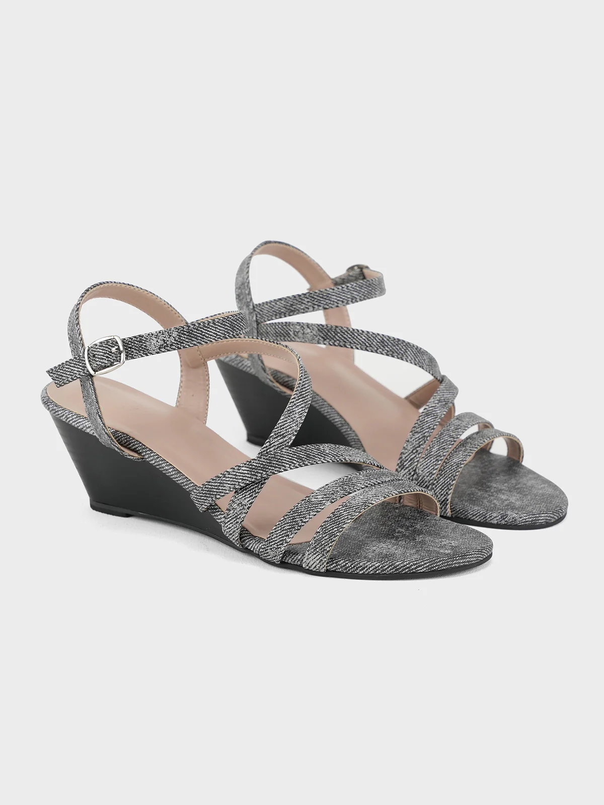 Womens "AKERA" Crossover Wedge Sandals - Image 2