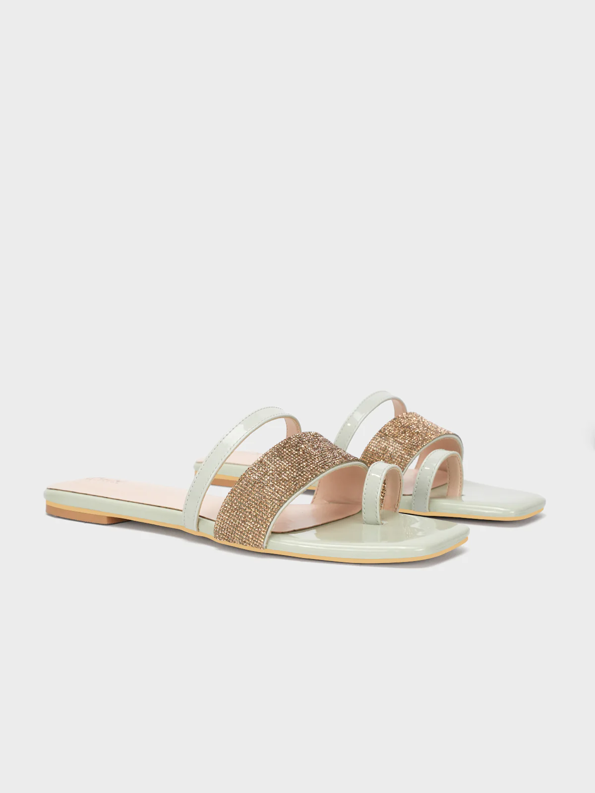 Women's "AKIKO" Crystals Stylish Slippers - Image 2