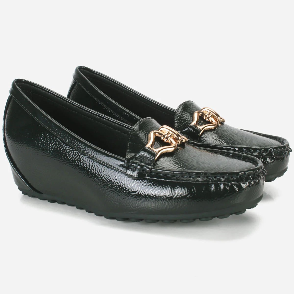 Womens "ALORA" High Wedge Comfy Moccasins - Image 2
