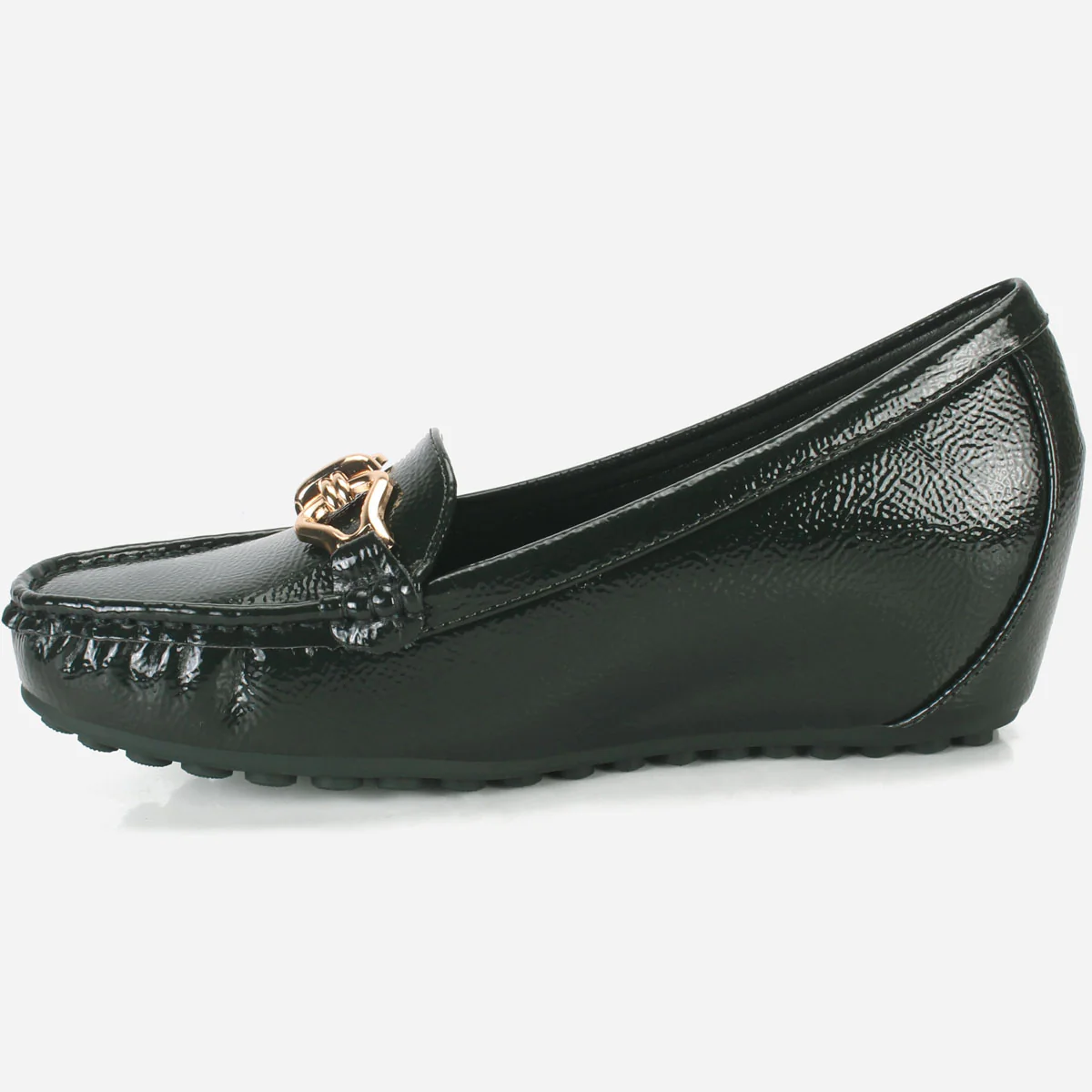 Womens "ALORA" High Wedge Comfy Moccasins - Image 3