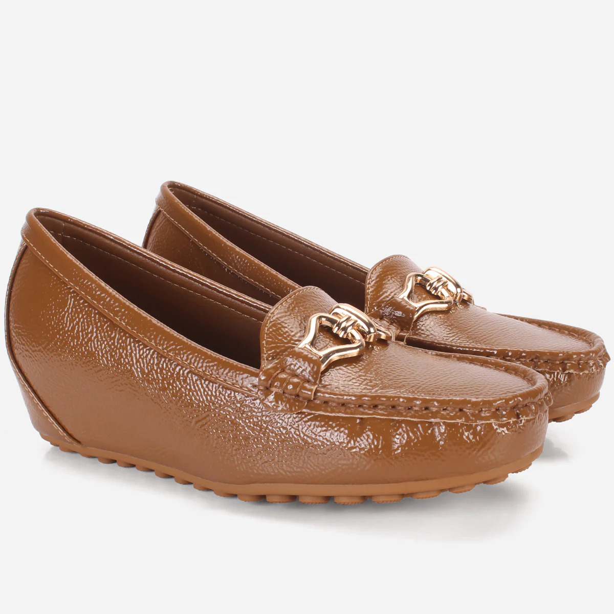 Womens "ALORA" High Wedge Comfy Moccasins - Image 2